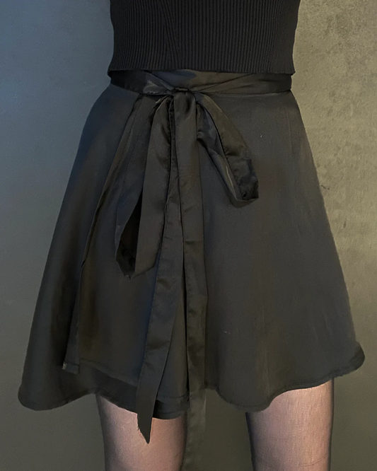 Odile Wrap Satin Skirt