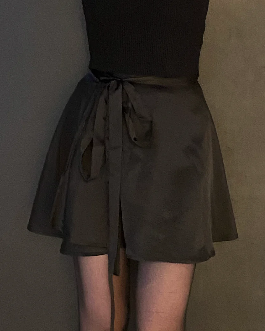 Odile Wrap Satin Skirt