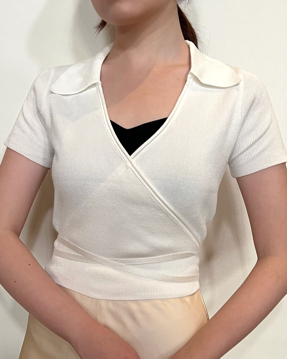 Odette Wrap Collar Top