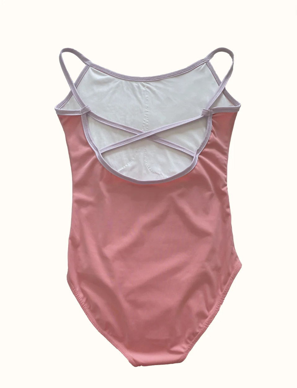 Contrast Camisole Leotard in Coral Pink