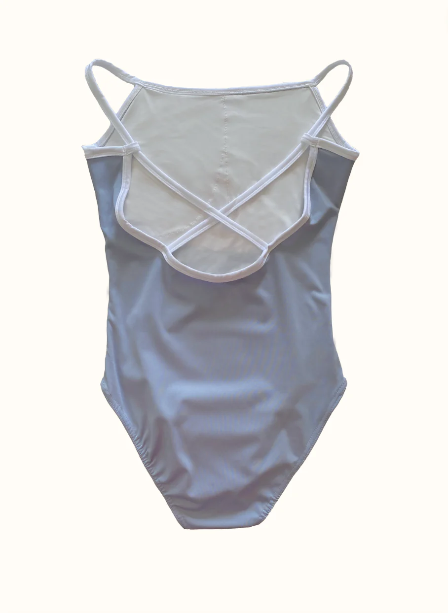 Contrast Camisole Leotard in Sky Blue